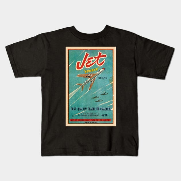 VINTAGE FIRECRACKER JET BOMBER Kids T-Shirt by kakeanbacot